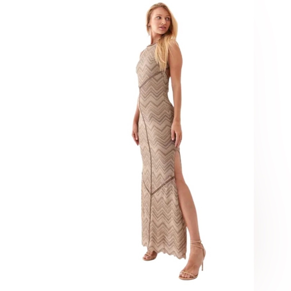 Guess- Janet Knitted Dress in Macramé Style Maxi Dress - Picture 5 of 14